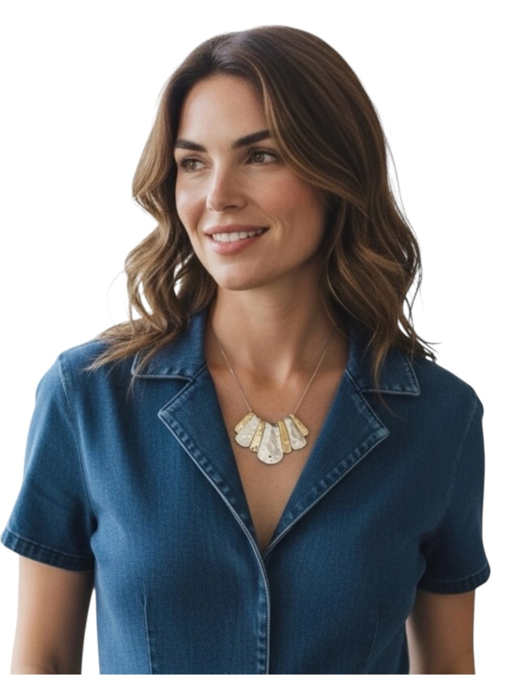 PENDANT NECKLACE & EARRINGS Woman’s Layered Chevron VGC